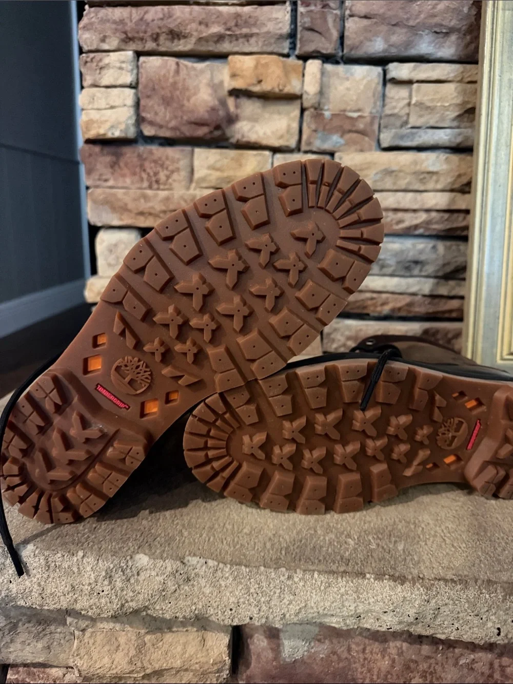 Timberland Mens Brown and Tan Leather Moc Toe Work Boots